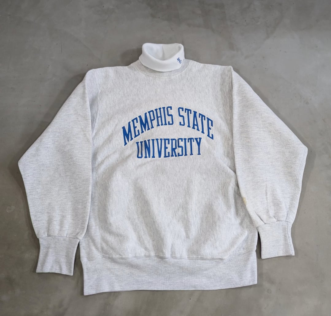90s m90s v sport college after turtle neck r/w type sweat 小岩店