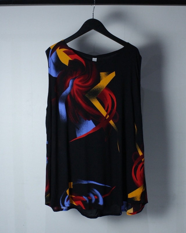 【Caka BLACK】Artistic Design Vintage No Sleeve Shirt