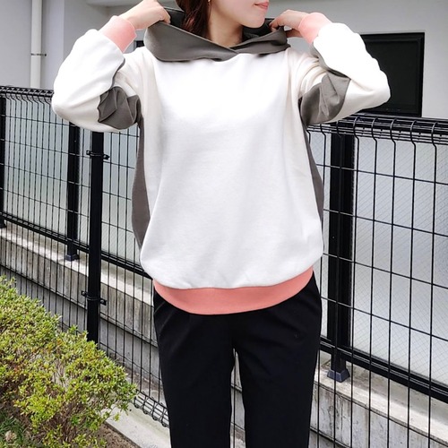 【WEB限定】配色フードパーカー