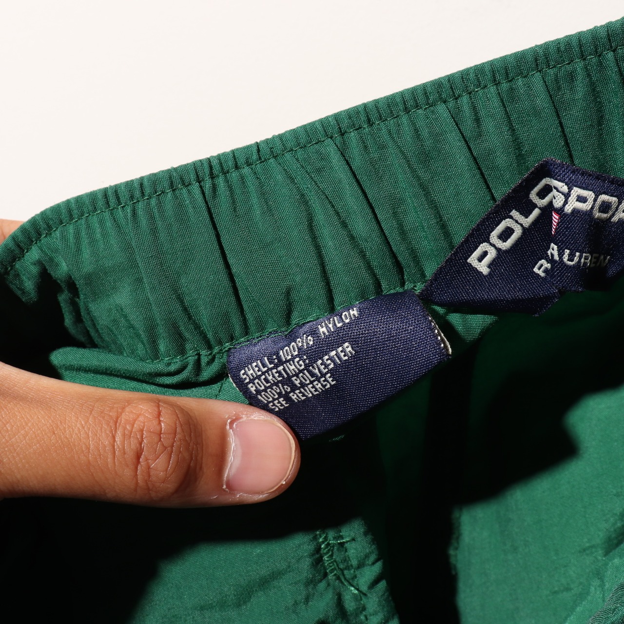 美品 XL Polo Sport 90s ナイロンショーツ ポロスポーツ 水着 緑 刺繍 グリーン