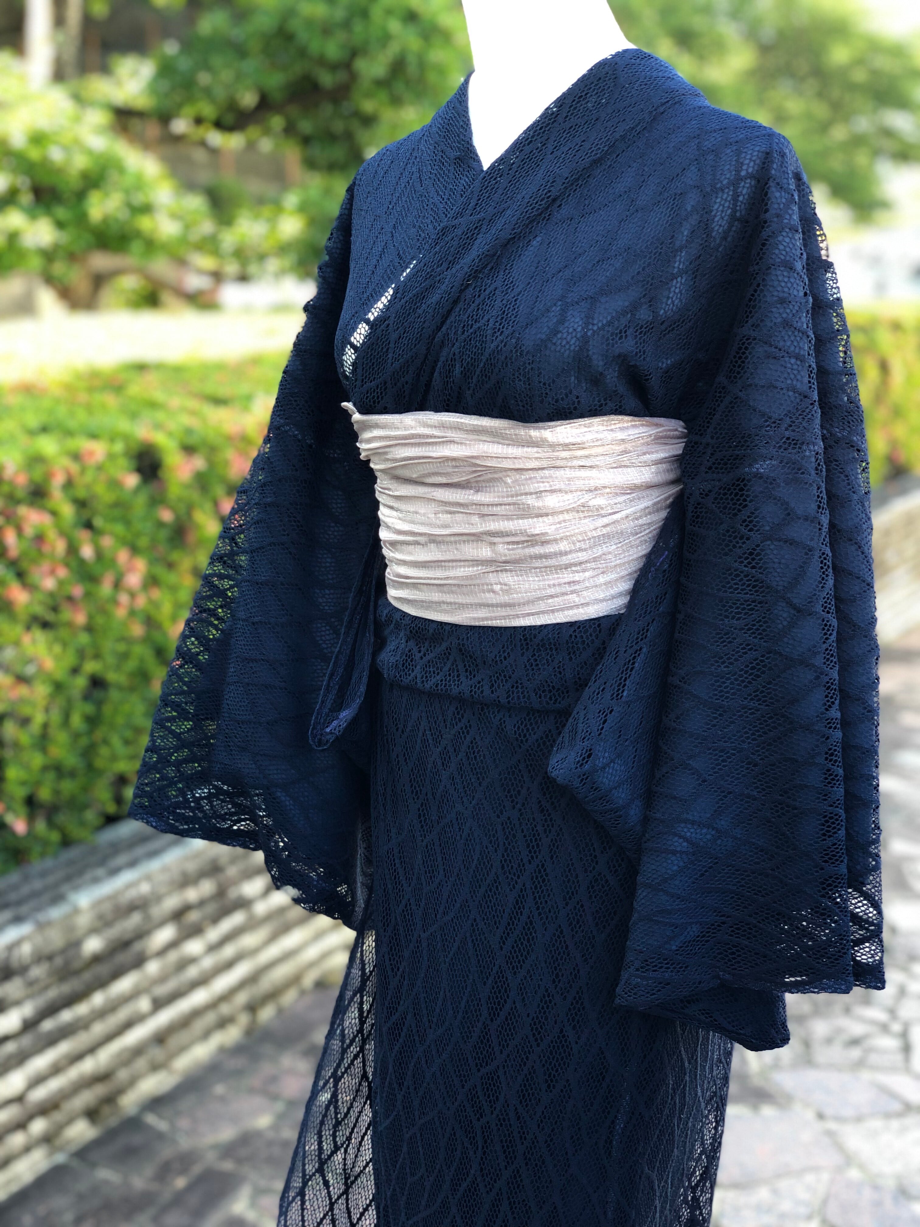 おしゃれ着物❤️長襦袢 反物 菱詰めの柄(ウロコ/ひし)シルク白生地 おしゃれ着物❤️長襦袢 反物 菱詰めの柄(ウロコ/ひし)シルク白