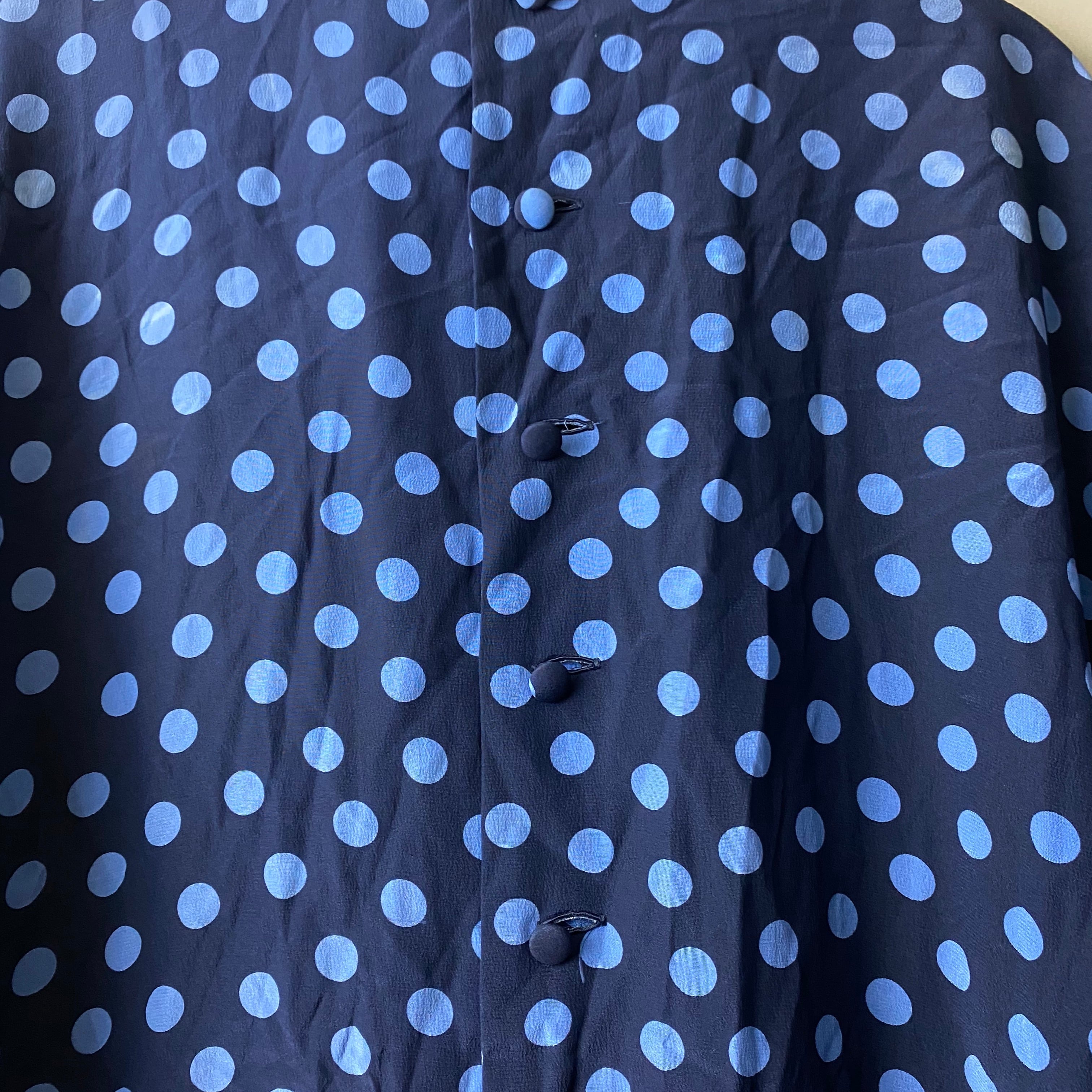 vintage CHRISTIAN DIOR dot pattern silk one-piece | NOIR ONLINE