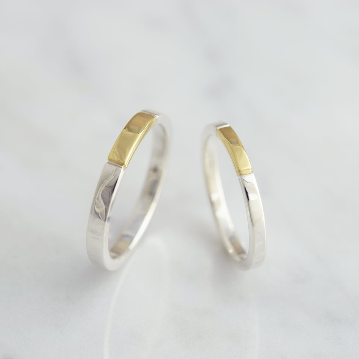 シルバー ゴールド アクセント リング Shin / しん プラチナ900＆K18ゴールドアクセント 2.5mm＆2.0mm 結婚
