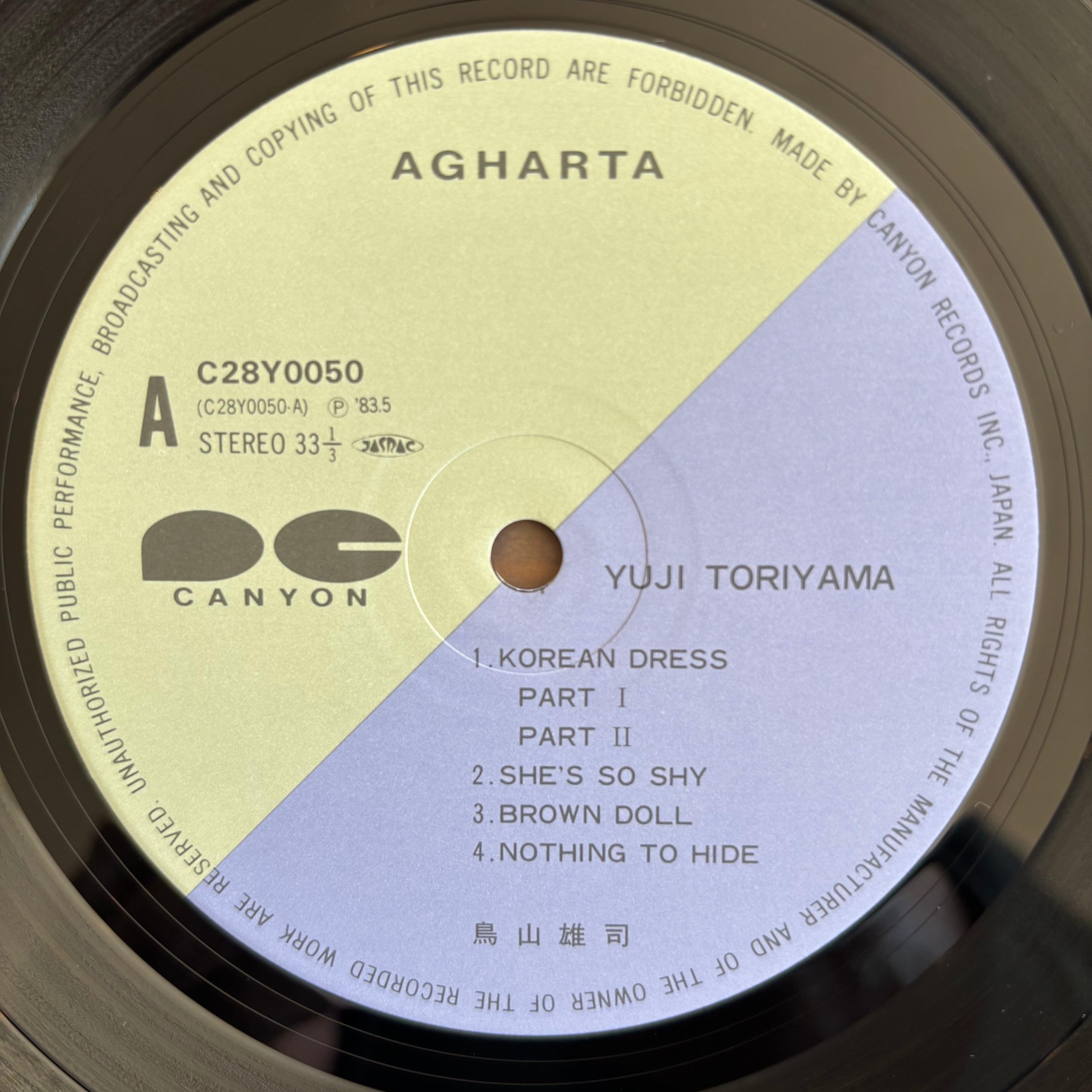 鳥山雄司Transfusion LPレコード　　original 鳥山雄司 / YUJI TORIYAMA | PASSTIME RECORDS / パスタイム レコード