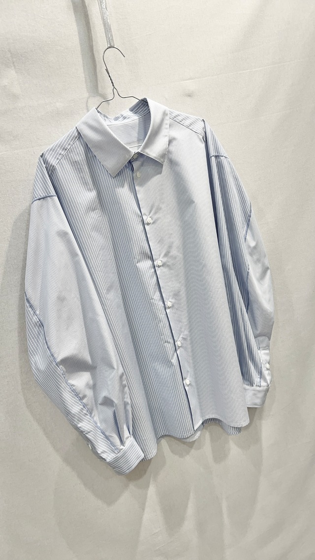 【VOAAOV】VOSH-L41 Soft Seamer Mulch Regular Shirt / SAX Stripe