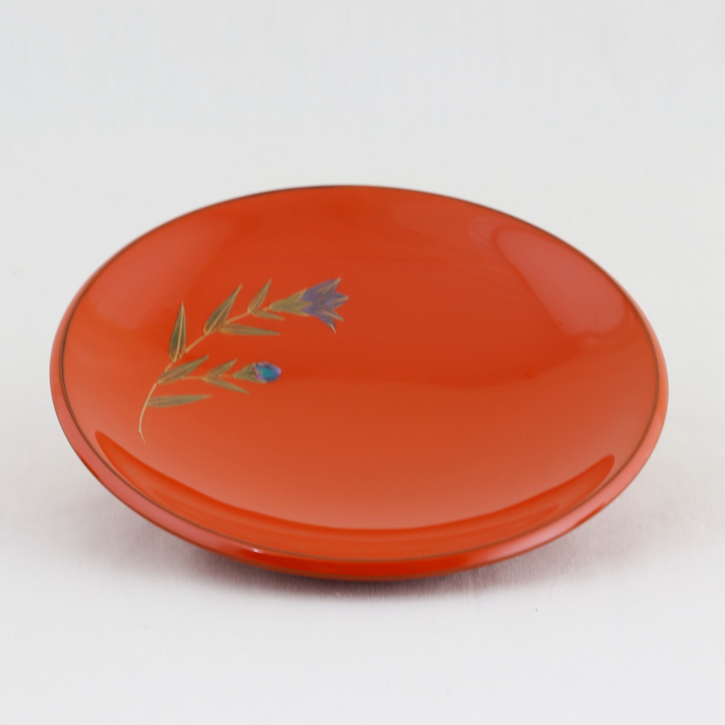 1120 輪島塗 ペア珈琲カップ／竜胆蒔絵／スプー付 | 輪島塗 加藤漆器店