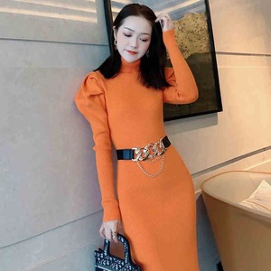 長袖ハイネックワンピース バックスリット Select Shop For Date