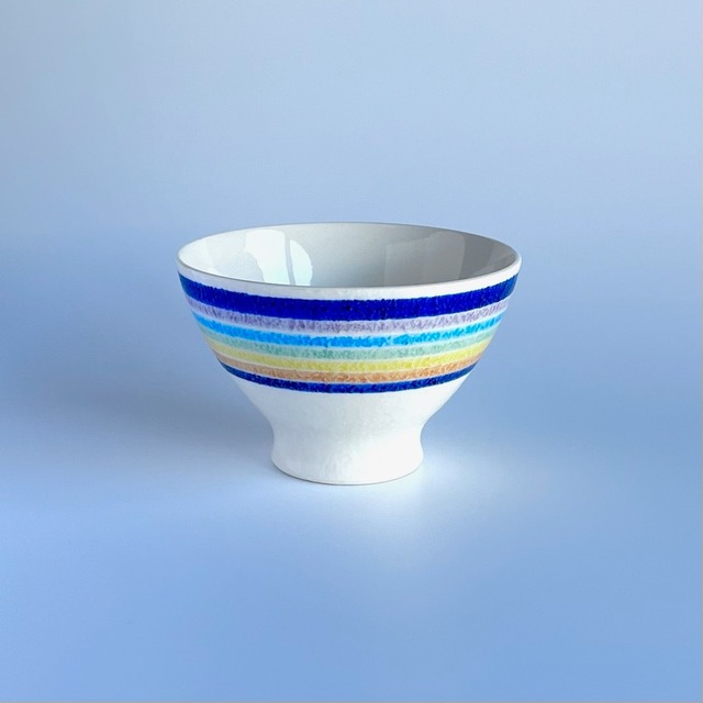 レインボー(青)　飯碗