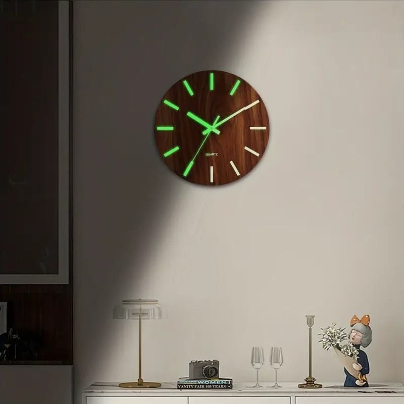 掛け時計 壁掛け時計 夜光クロック 木製 静音 サイレント おしゃれ