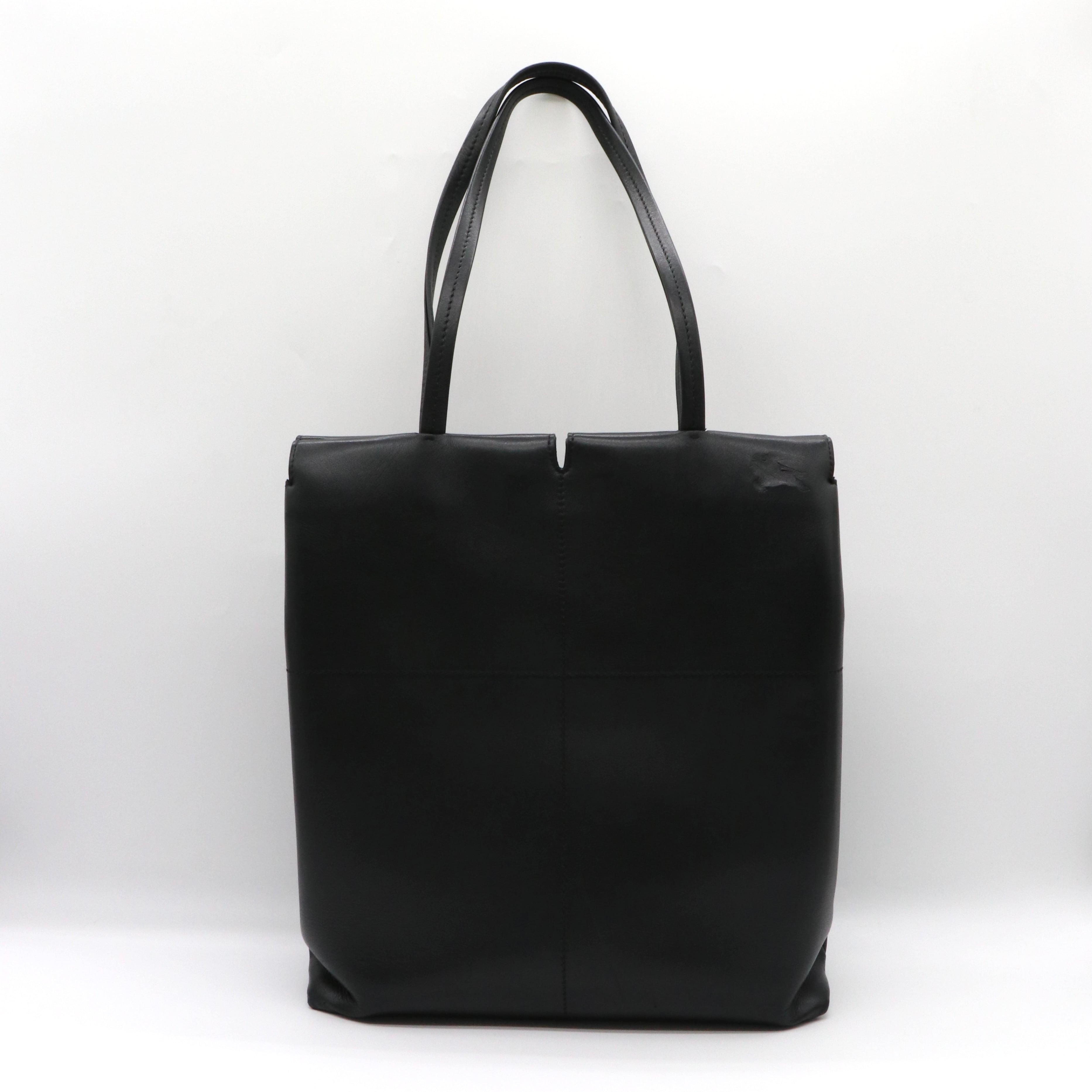 BURBERRY バッグ ブラック レザー BURBERRY レザー ハンドバッグ ブラック バーバリー 付属品付き