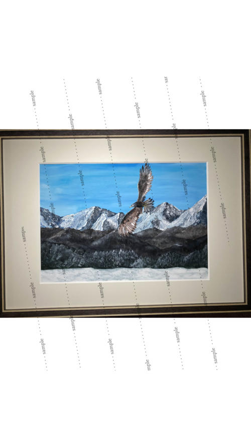 雪山を駆ける犬鷲 風景画 The Mountain Hawk-Eagle of the Snowy Heights