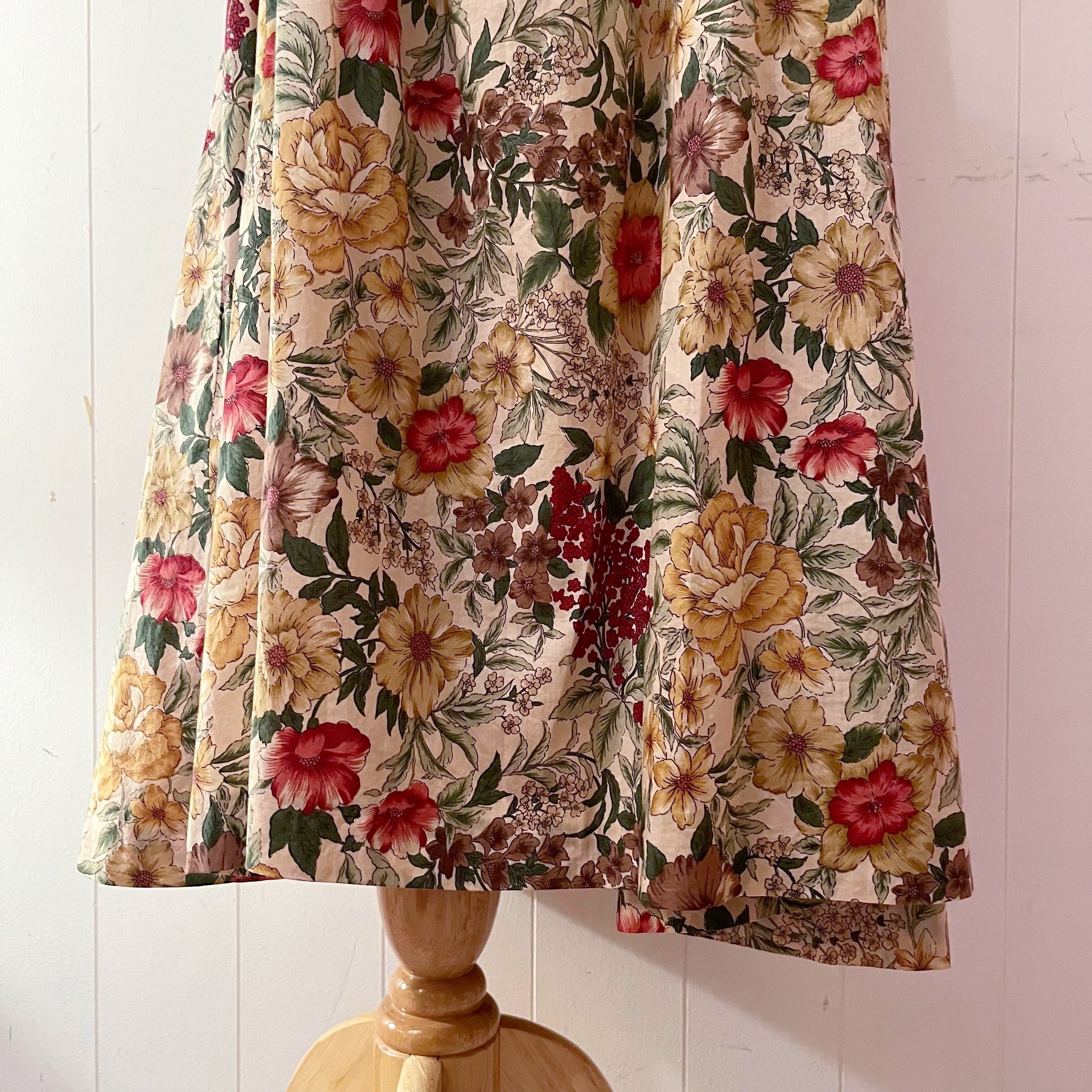 botanical flower waist ribbon one-piece