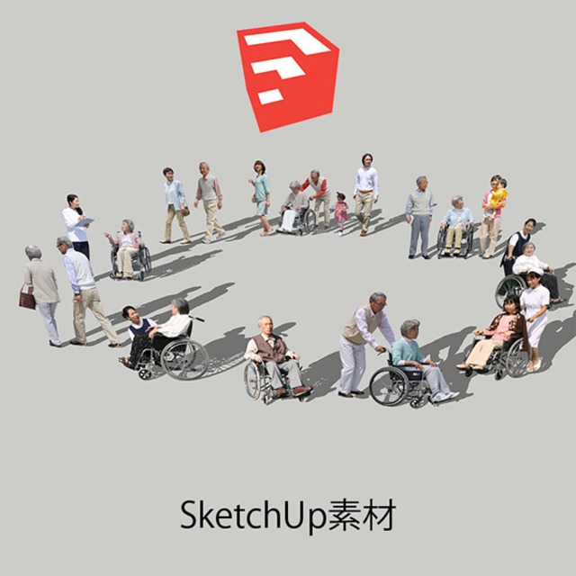 医療人物SketchUp素材10個 4p_set046 - メイン画像