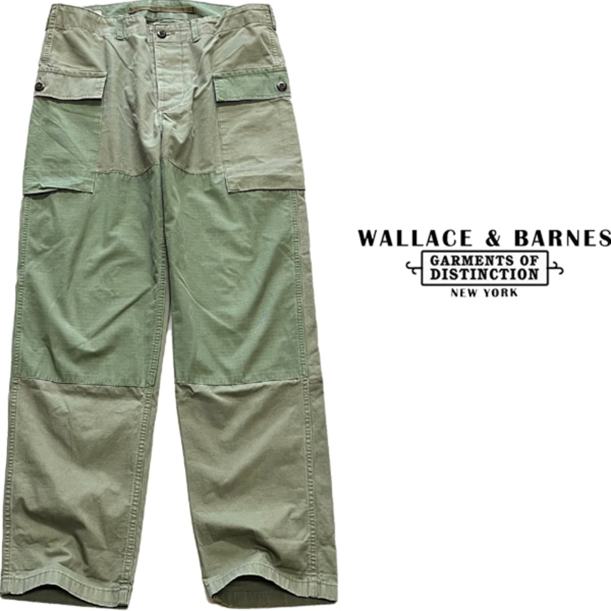 1点物◇ダブルニーW&Bクレイジーパターン軍物カーゴパンツ古着メンズ