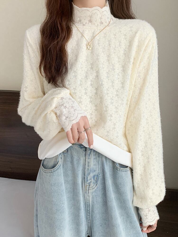 レースシャツ オータムウィンターベルベットブラウス スタイル スプリング 春物 秋物 冬物 スーパーモール46249077930