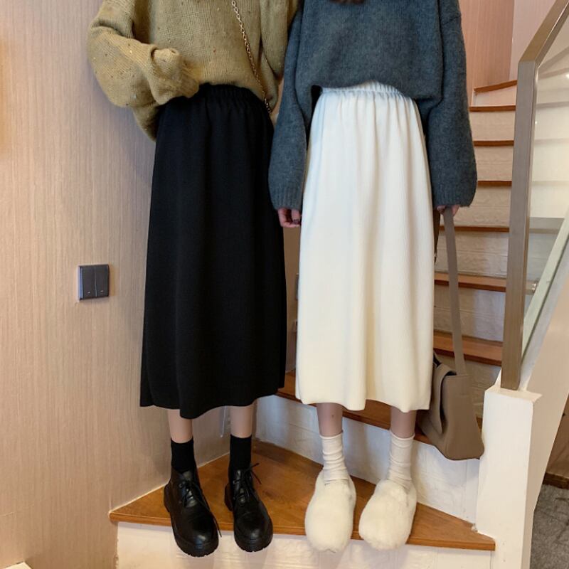 スカート スプリング薄手Aライン ハイウェスト 春物 試着室40046409557