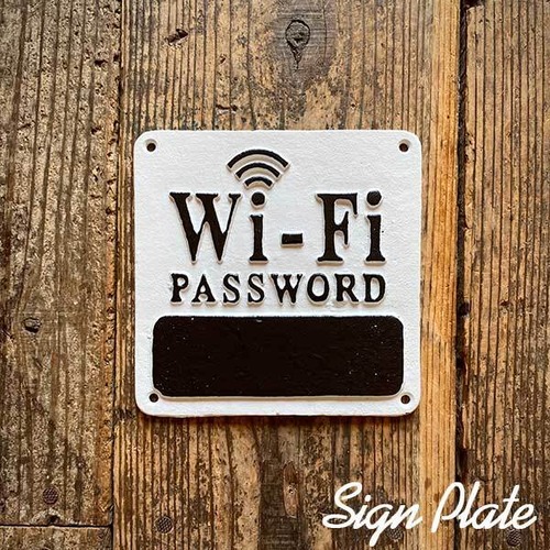 SIGN PLATE Wi-Fi サインプレート キャストアイアン製 アンティーク加工 レトロ インテリア 看板 POSHLIVING