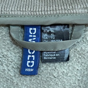 【H&M】ジップアップ ジャケット ブルゾン スウェット XL カーキ フルジップ  US古着
