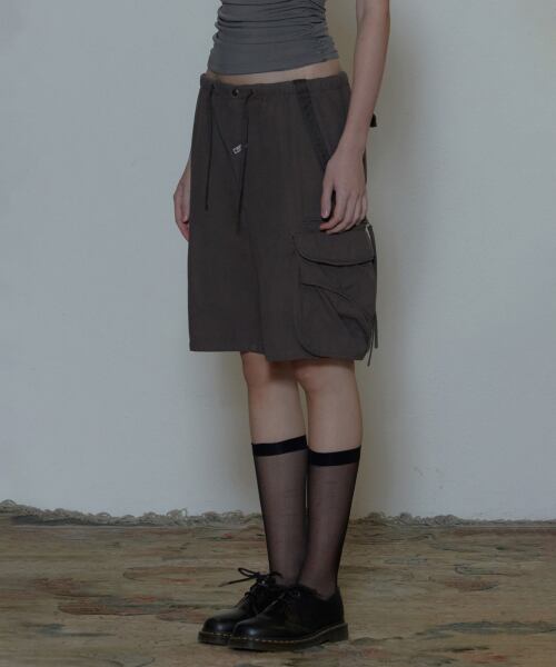 SCULPTOR] Twill Cargo Half Pants Charcoal | もごつ