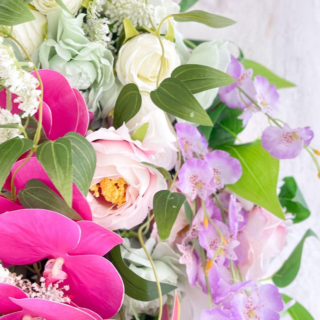 開店祝い・退職祝い・特別な贈り物に ─ 華やかロングスワッグ