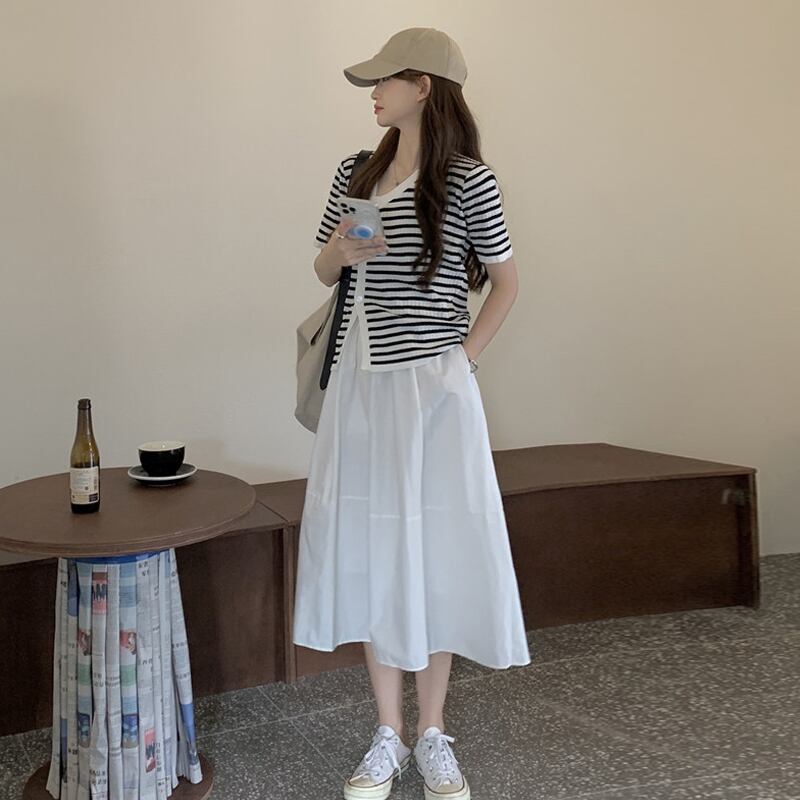 スタンダードスタイルサマーTシャツ スカート レトロ 夏物 スーパーモール22683569226