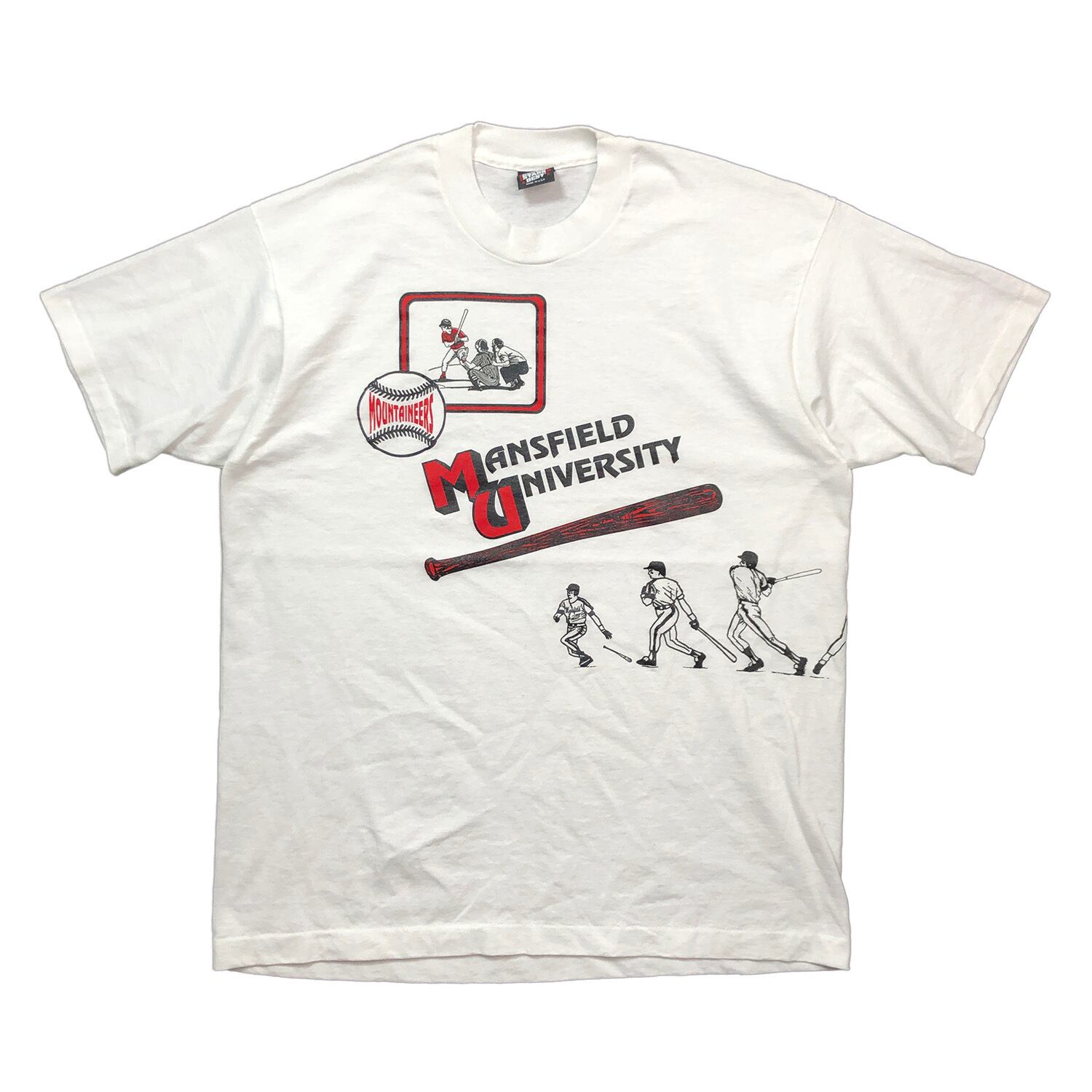 90S USA製 古着 半袖 Tシャツ マンスフィールド大学 カレッジ 野球
