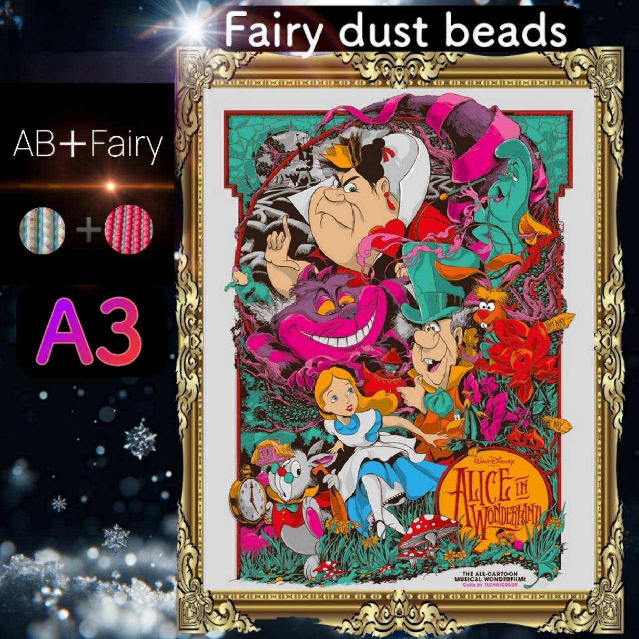 AB(オーロラ)+fairy各3色入り!四角ビーズ AB+fairy4082ダイヤモンドアート