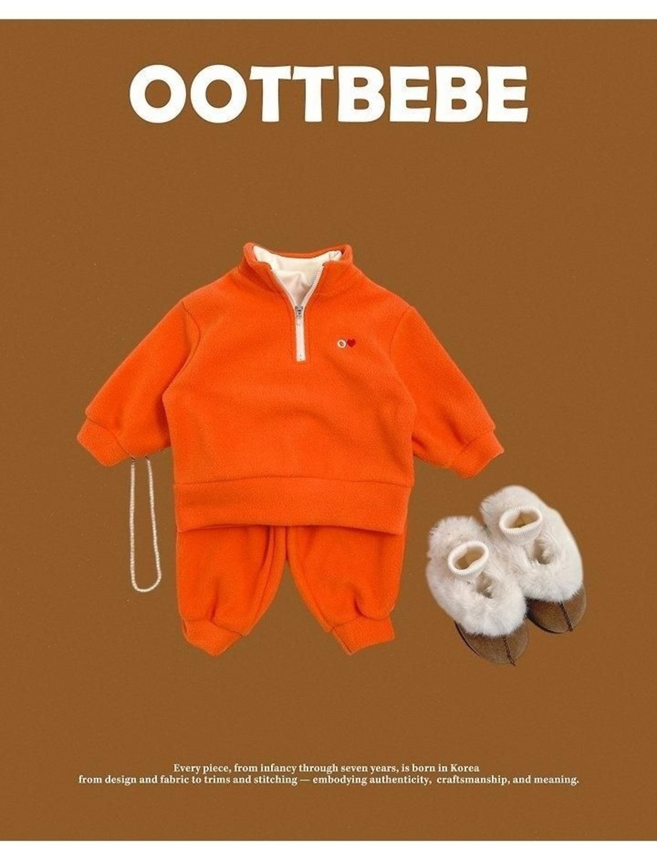 韓国子供服 / 26winter / oottbebe / ふわふわアノラック上下セット / ベビー&キッズ / 冬服 *XS~XL*