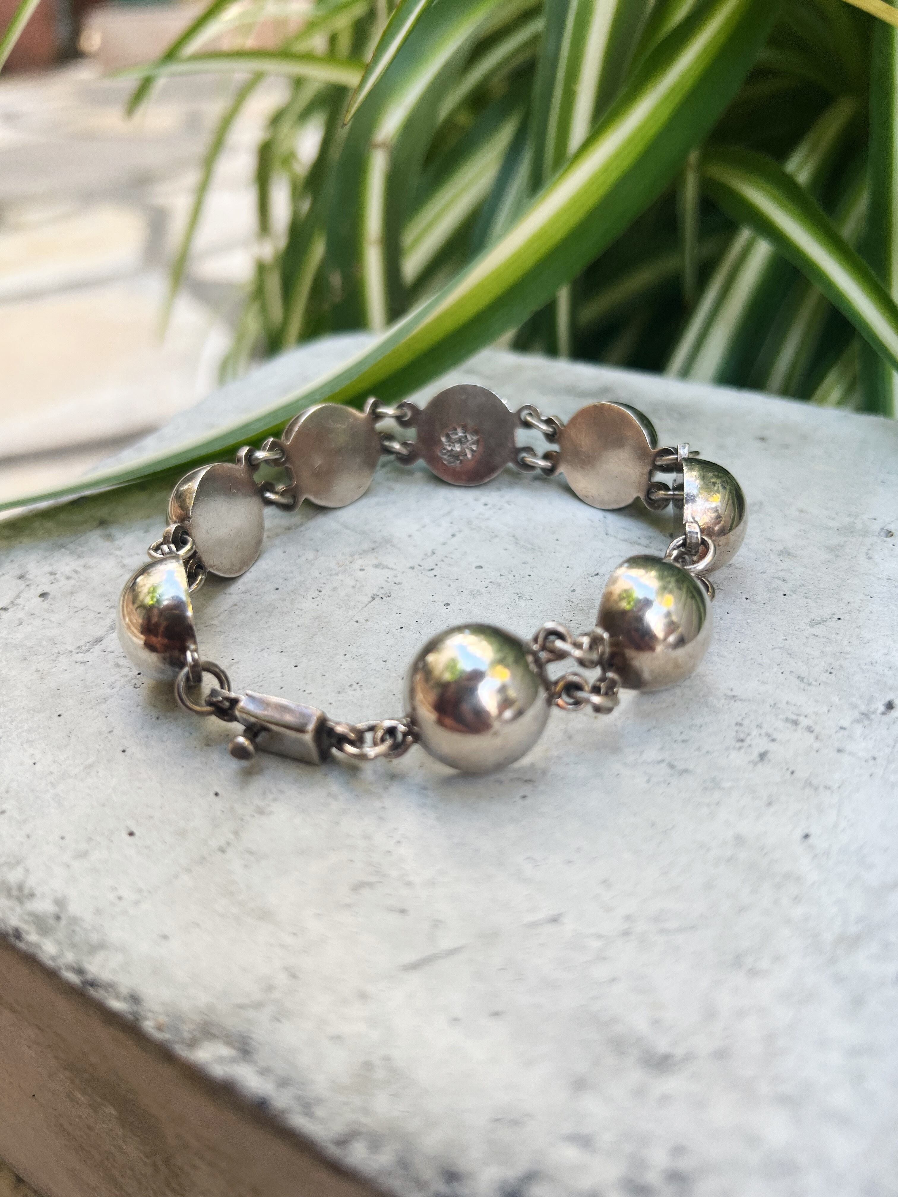 Vintage mexican 925 silver modern bracelet ( ヴィンテージ