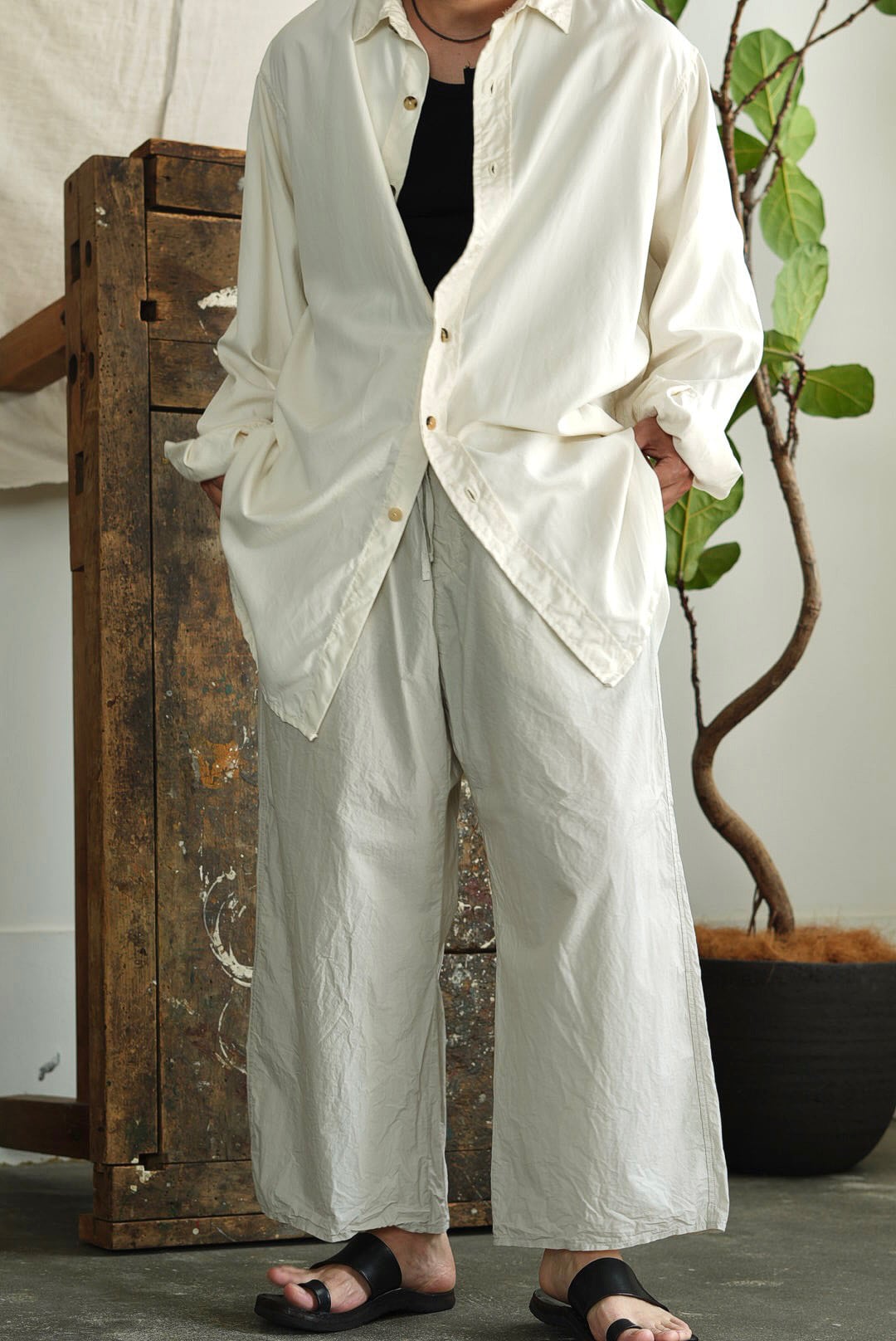 難あり☆ RICORRROBE リコローブ オールインワン RICORRROBE - SHIRT BIG / SILK | Brownie