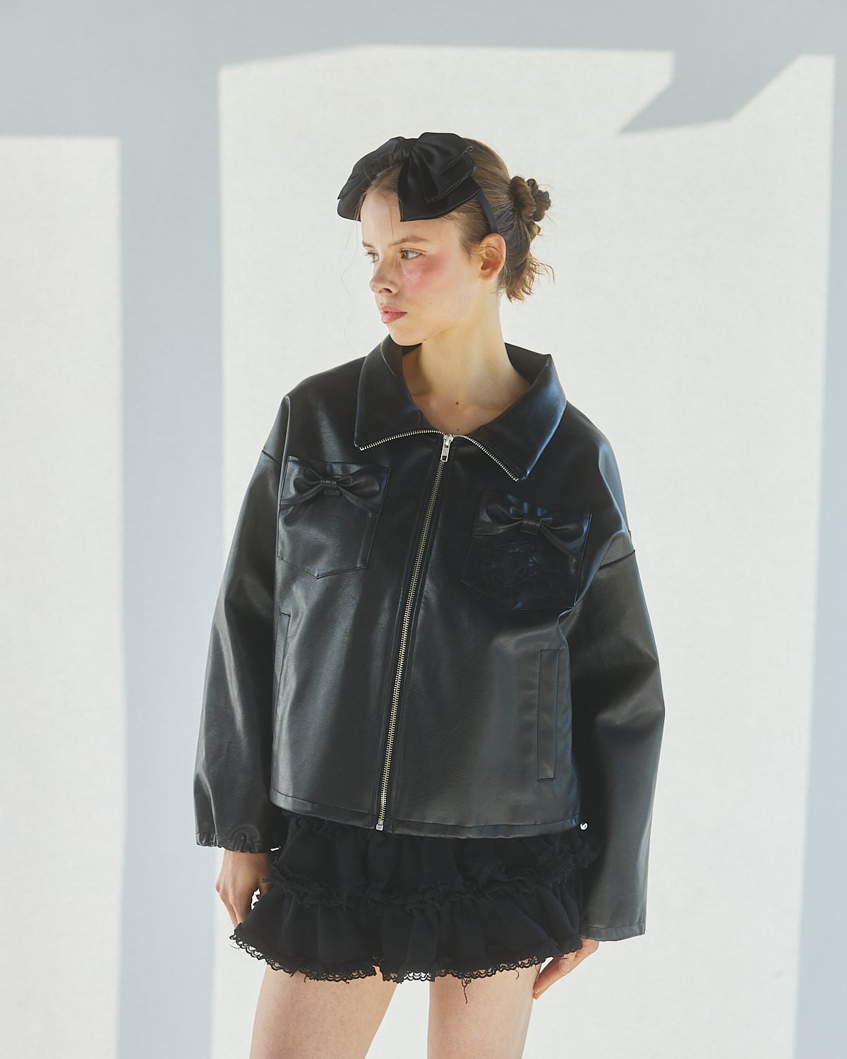 lilLilly レザージャケット S/S フェイクレザーリボンジャケット | lilLilly official webstore