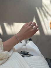 S925 チェーン×カフ ブレスレット