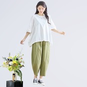 TRUBE タック入りバルーンシルエットパンツ【M~L】カーキ