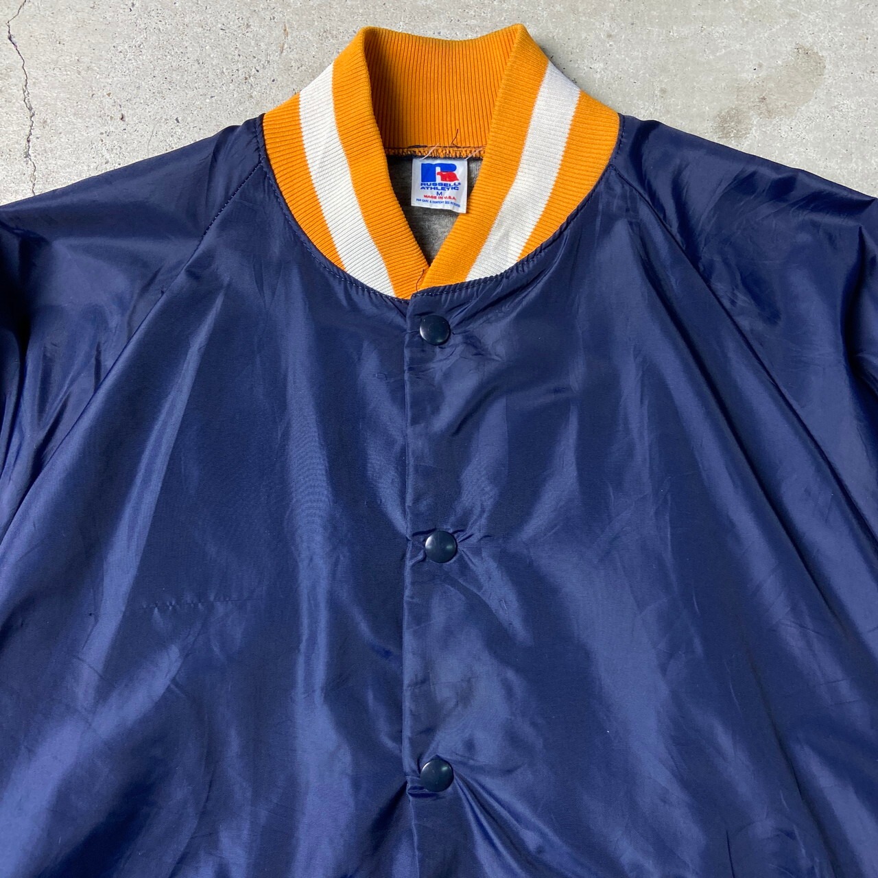 90年代 USA製 RUSSELL ATHLETIC カレッジロゴ ワッペン ナイロンサテン 