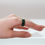 【10.5号】marble 翡翠くり抜き甲丸リング A貨翡翠 jd_rg2402