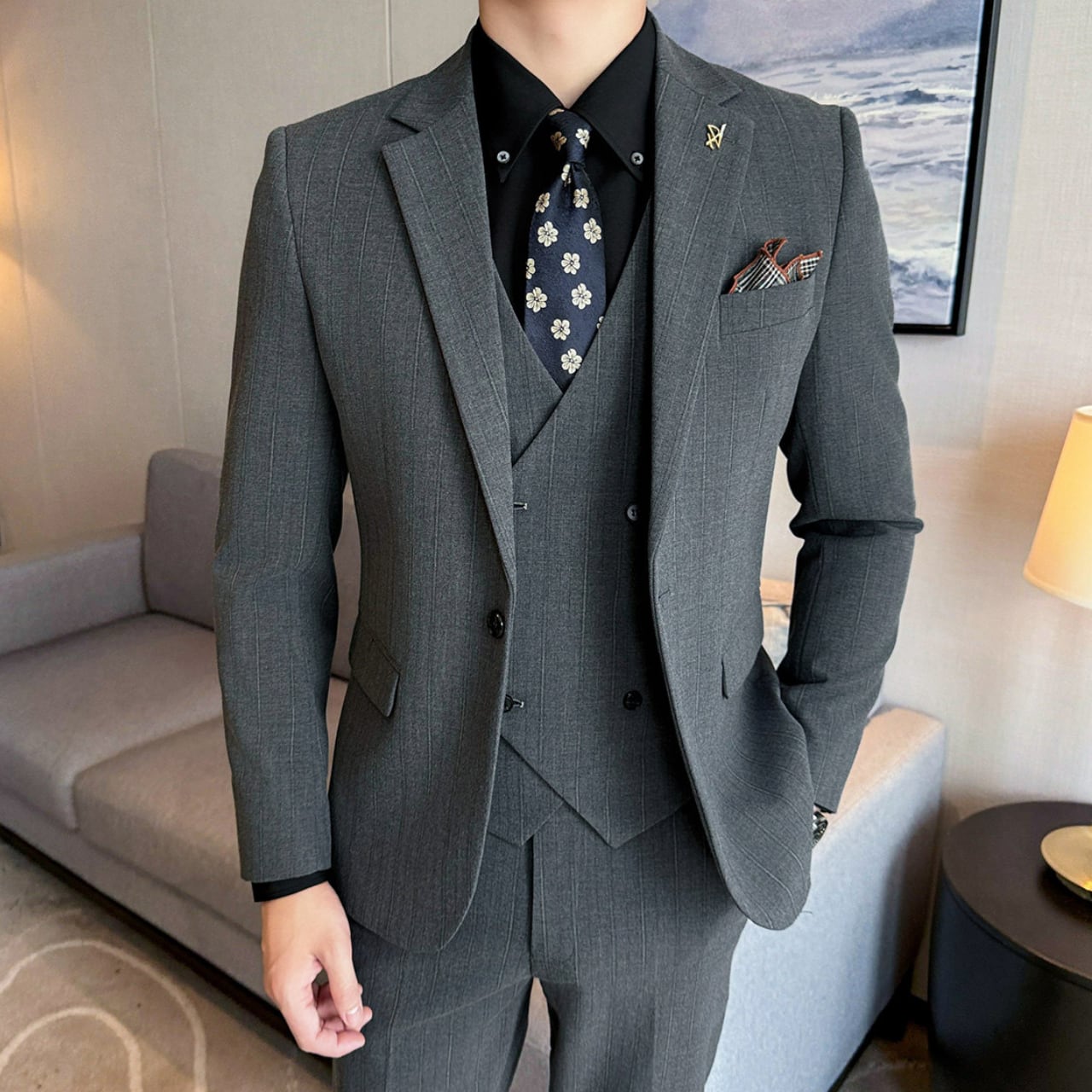 フォーマル スリーピース スーツ 2色 11318