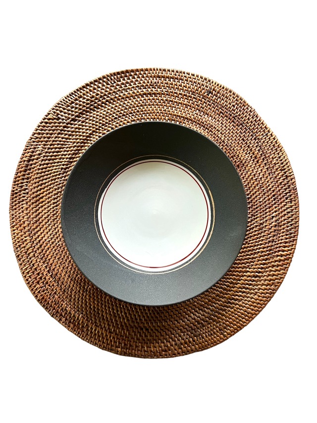 黒マット　浅鉢　金ライン