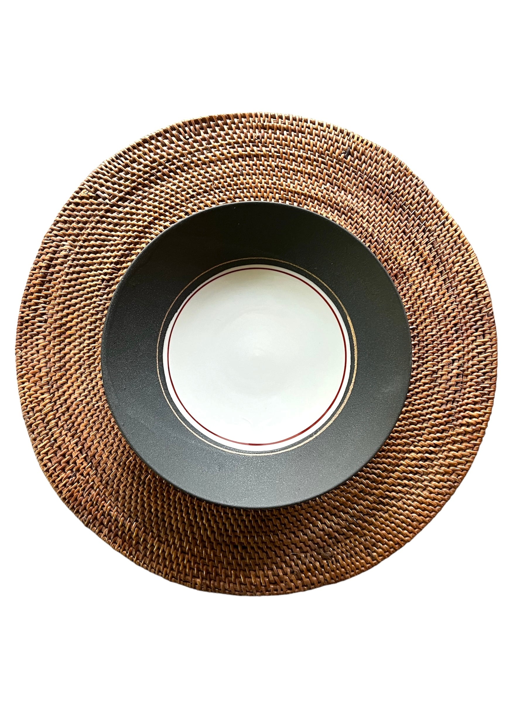 黒マット 浅鉢 金ライン