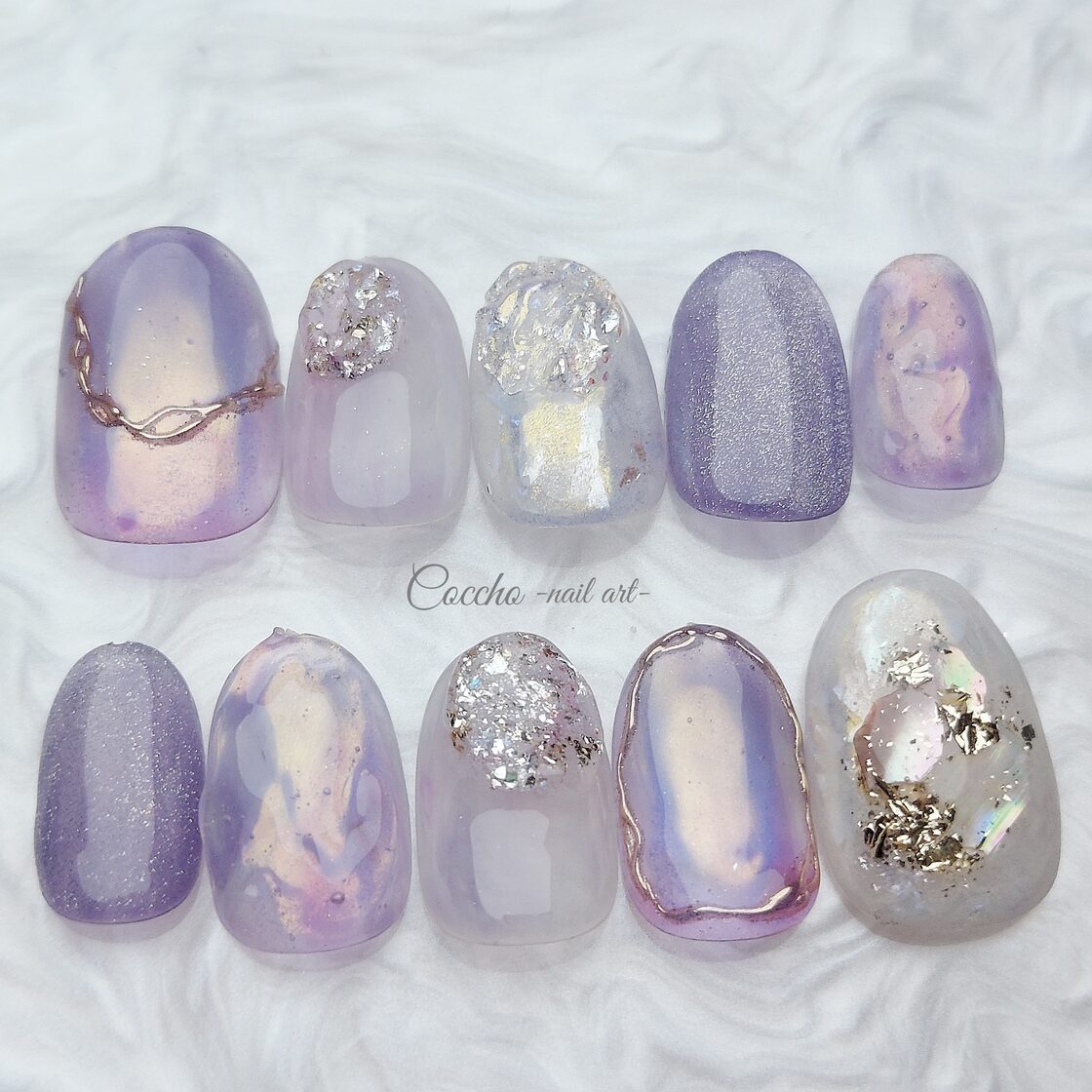 No.278 Halloween night / ネイルチップ ジェルネイル ハロウィン 紫  