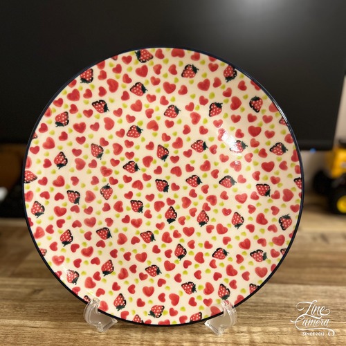いちごとハート柄　ディナープレート