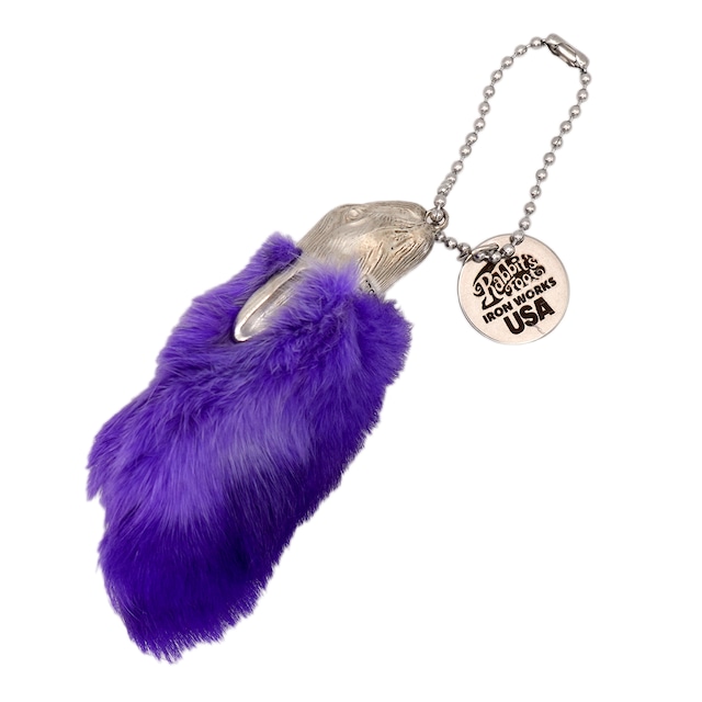 USA RABBIT FOOT ラッキーチャーム アメリカ ビンテージ ラビットフット キーホルダー キーチェーン : USRF-006PPL