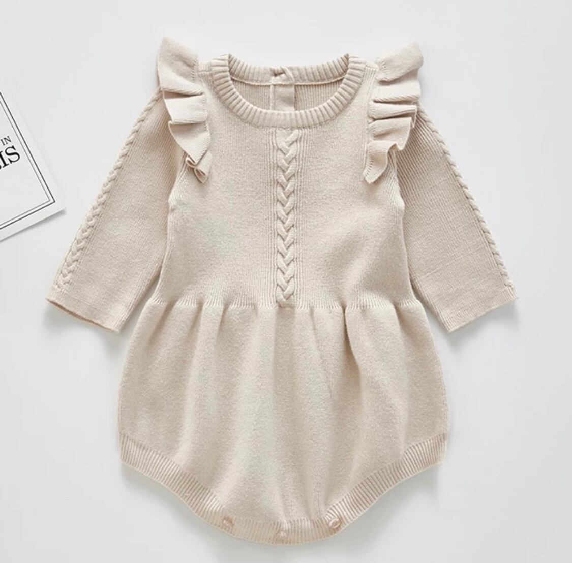 ベビーフリルニットロンパース》》》》》》海外子供服 ロンパース 冬コーデ ニットロンパース ベビー 女の子 フリル 韓国