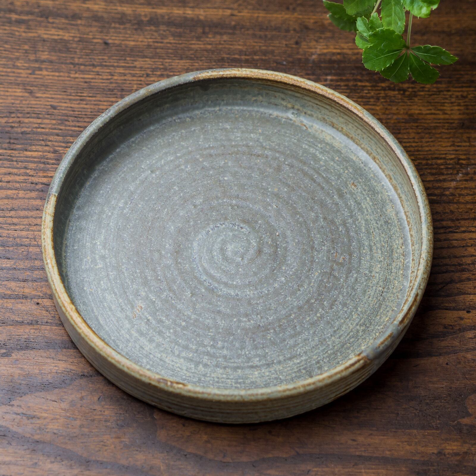 錆浅葱6寸ドラ鉢（切立皿・銅鑼鉢 ）／吉永哲子 | 手作りの器・食器の