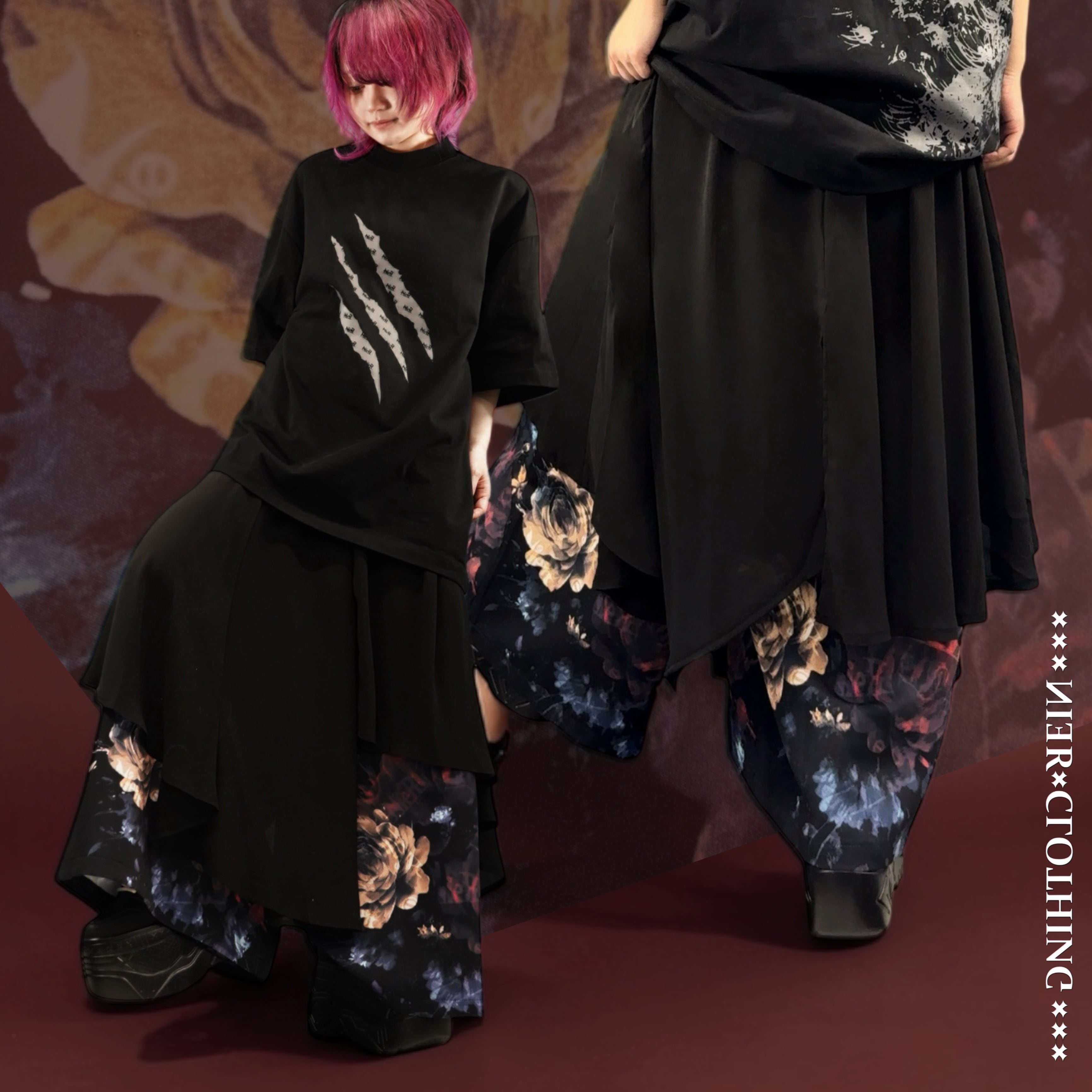 フラップレイヤードワイドパンツ【ABYSS ROSE】 | NIER CLOTHING