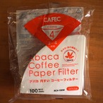 CAFEC アバカ 円すい コーヒーフィルター〈2～4杯用〉（100枚入）ホワイト AC4-100W