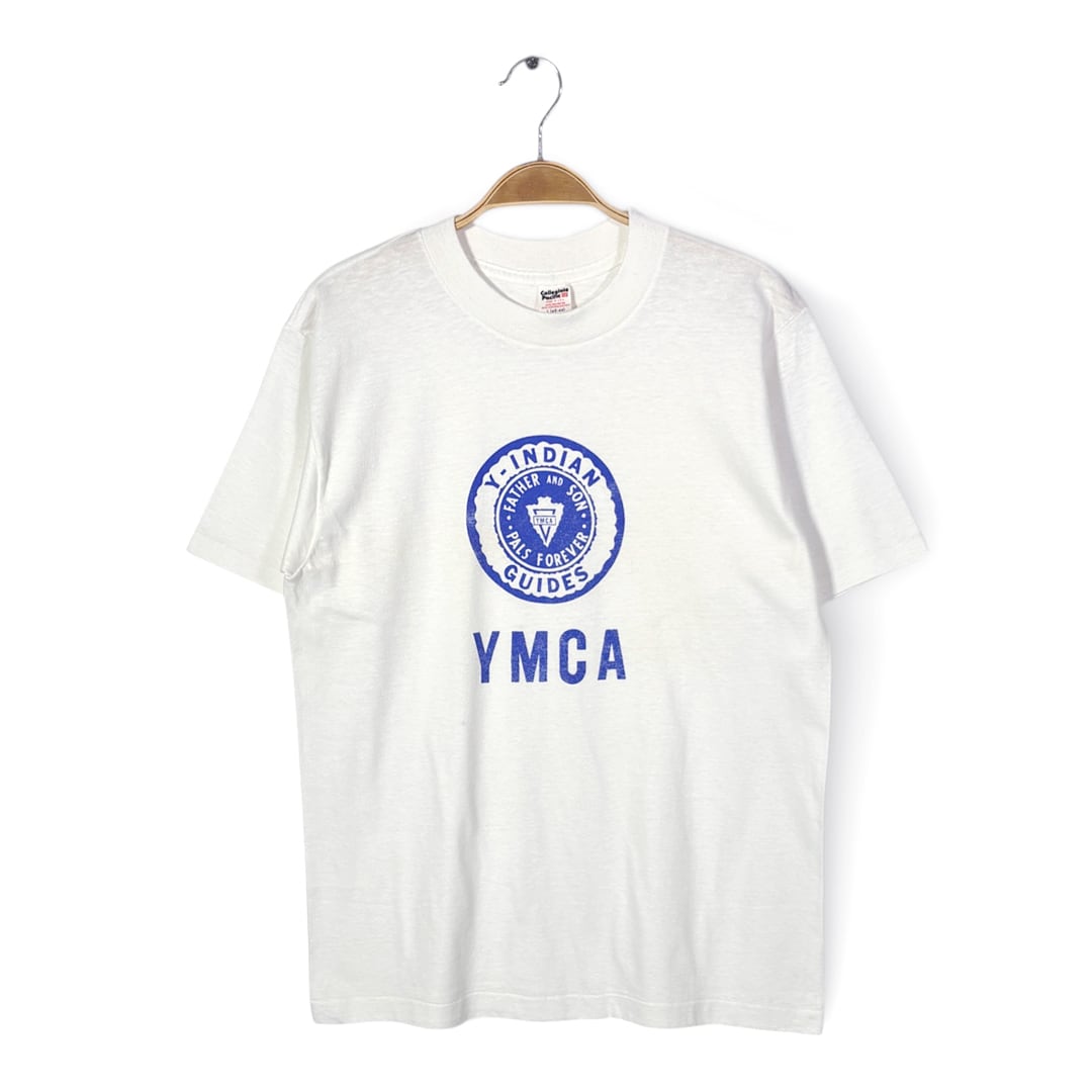 80s YMCA ワイエムシーエー USA製 ヴィンテージ Tシャツ シングルステッチ ホワイト サイズL 古着 BZ0507