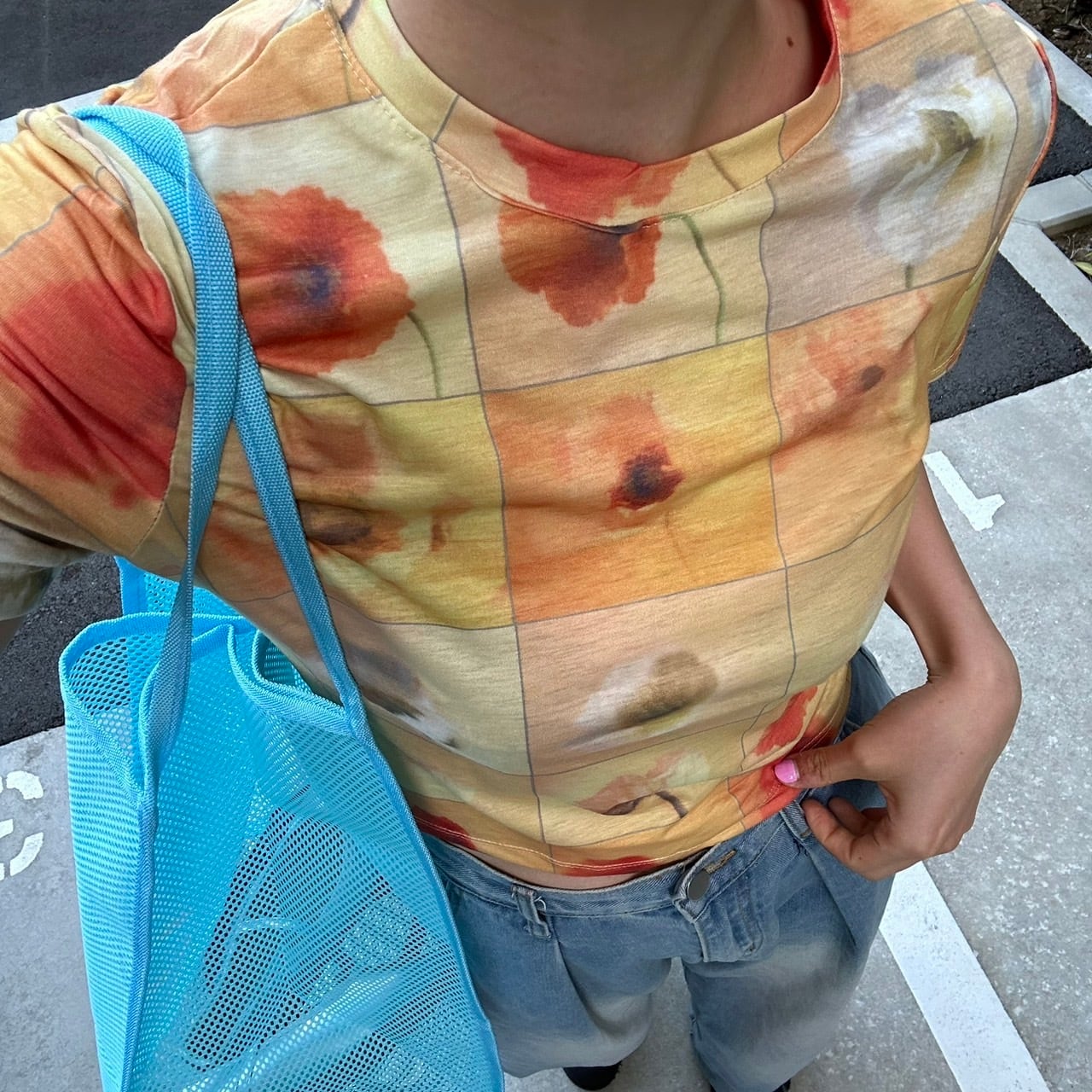 総柄アートフラワーTEE_LN02762