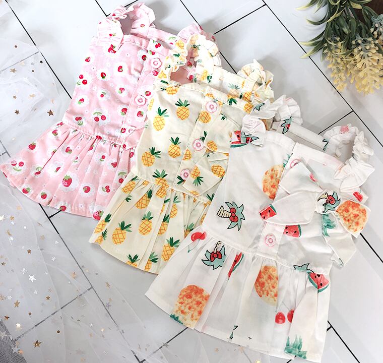 【SALE】フルーツガールワンピース XS ~ XL 3color / 犬服 犬の服 犬 ドッグウェア 小型犬 中型犬 ペット洋服 onepiece14