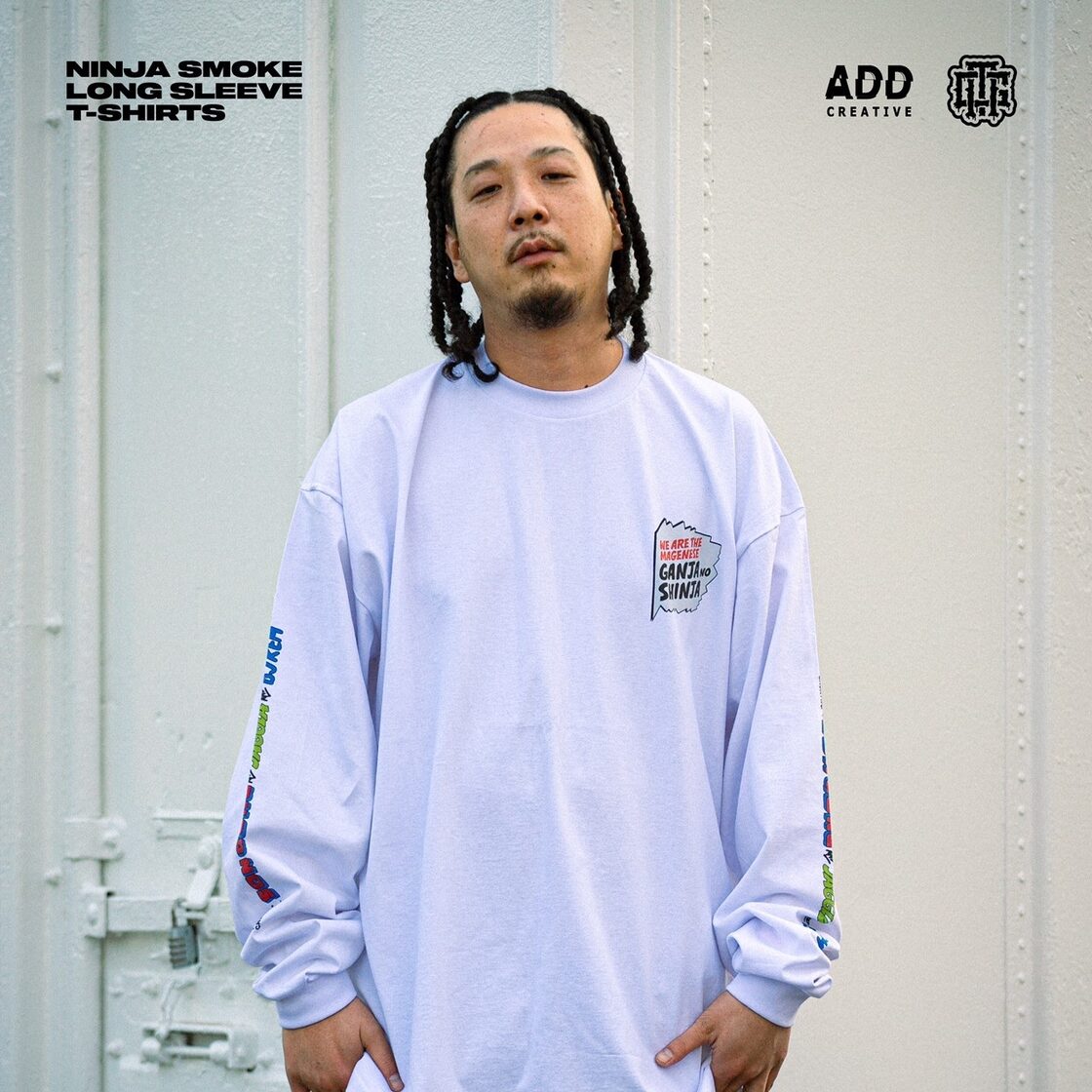 ADD CREATIVE×ジャパニーズマゲニーズ NINJA SMOKE L/S TEE(WHT) | PAY ID