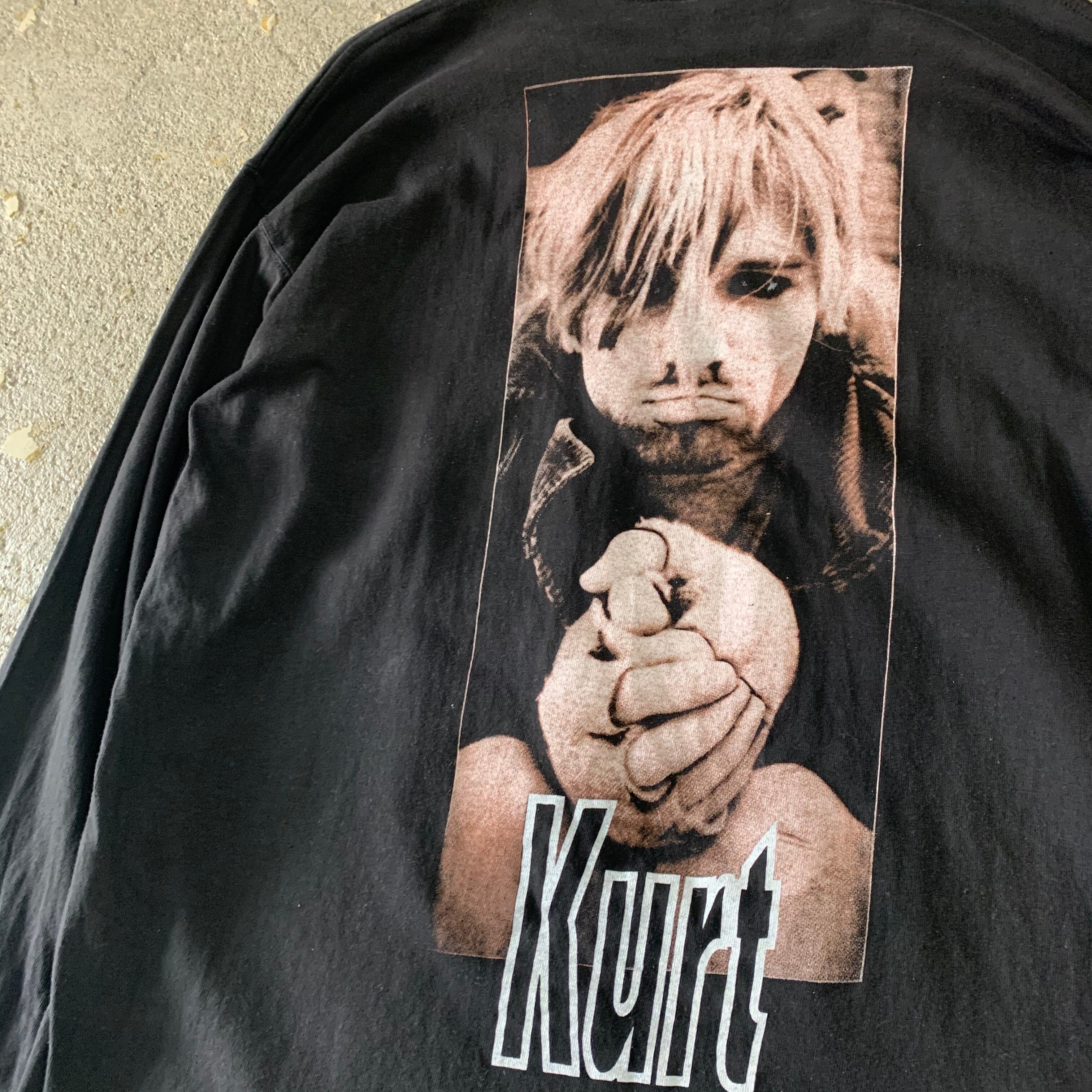 90s bootleg Kurt cobain print L/S T-shirt | What